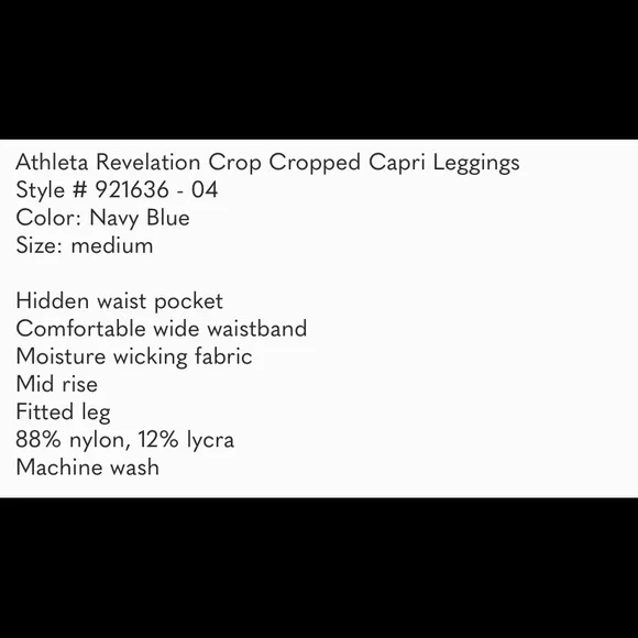 Athleta Revelation Crop Cropped Capri Leggings, M - Picture 3 of 7